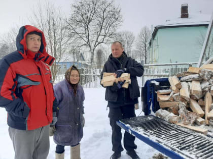 Единороссы отвезли дрова одинокой пенсионерке