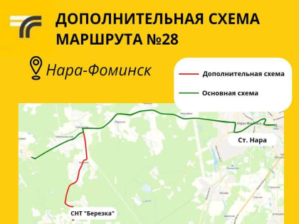 Дополнительная схема движения маршрута № 28