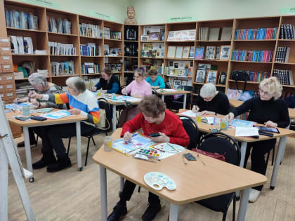 В тучковском клубе «Интуитивное рисование» – весеннее настроение