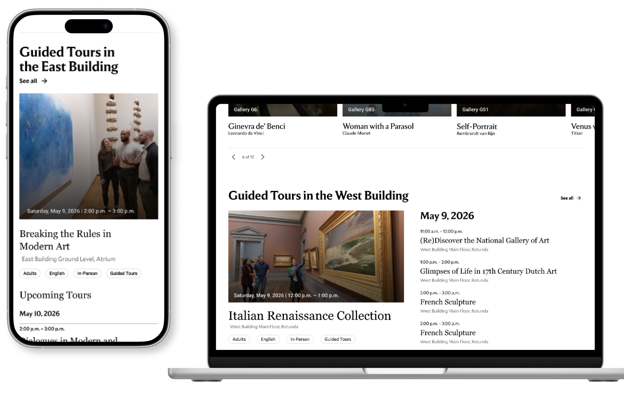 Rec 3C After: Guided tours section within each building page