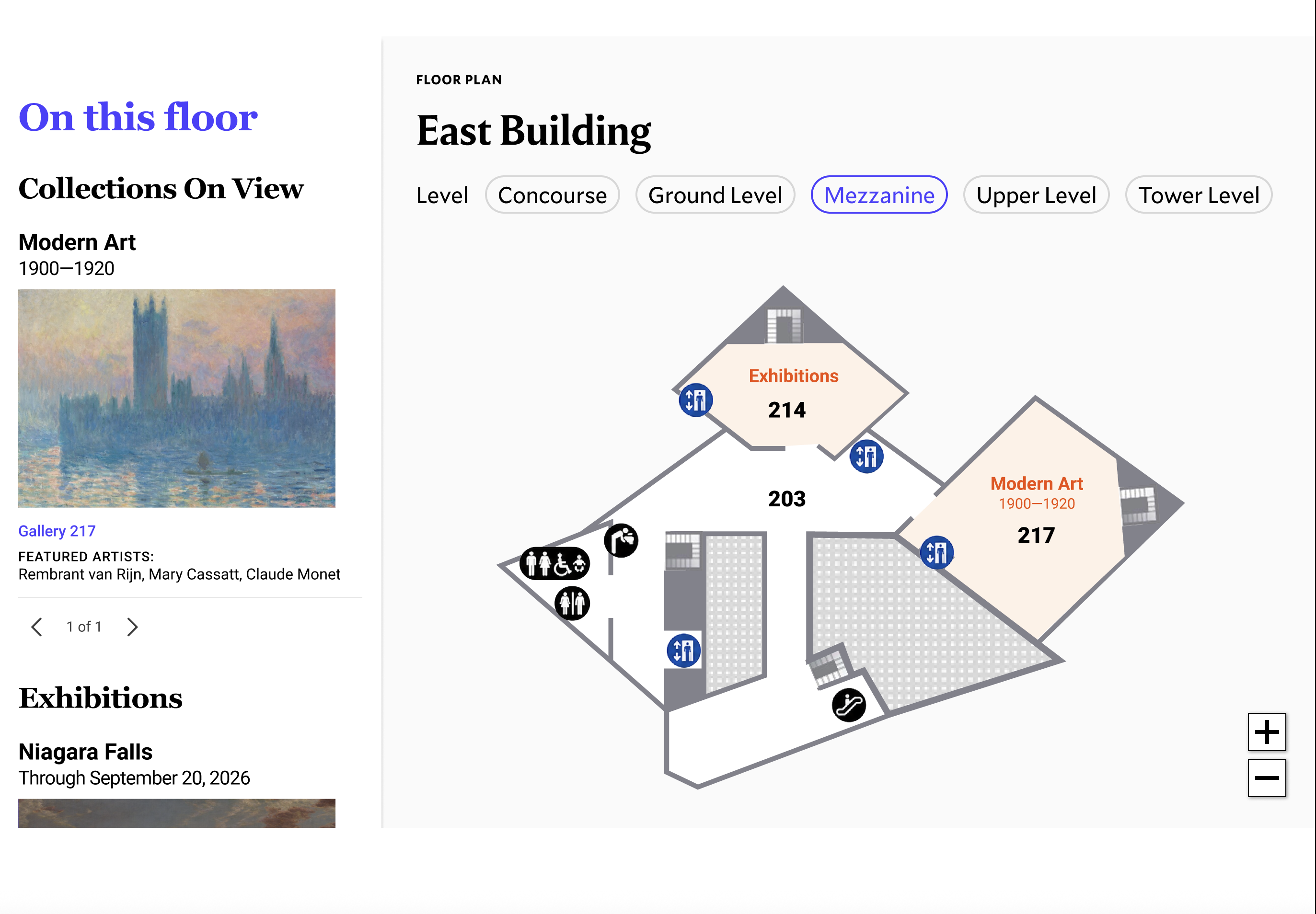 Rec 4C After: East Building map redesigned in consistent 2D style