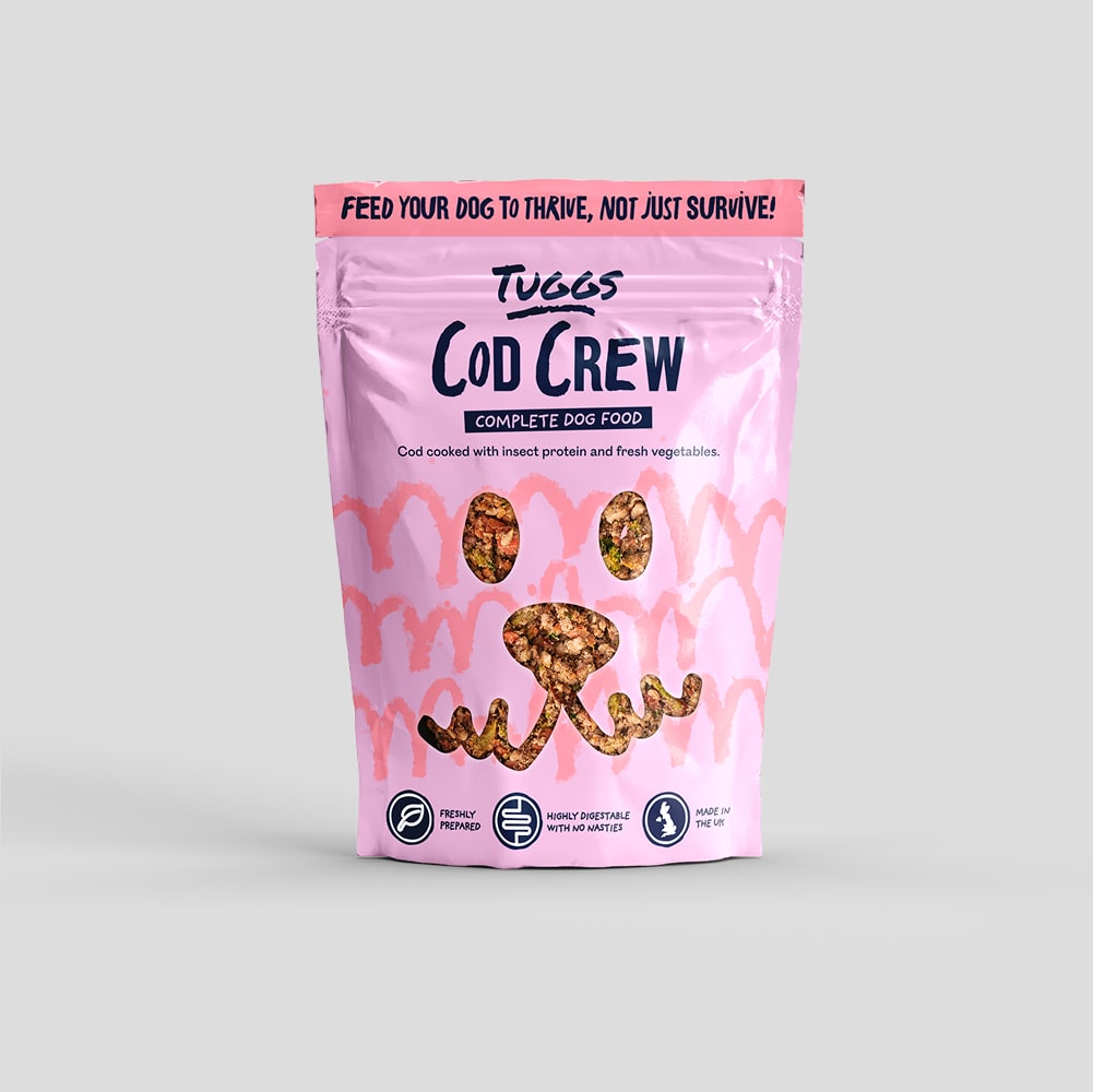 Pouch of Cod Crew against a grey background