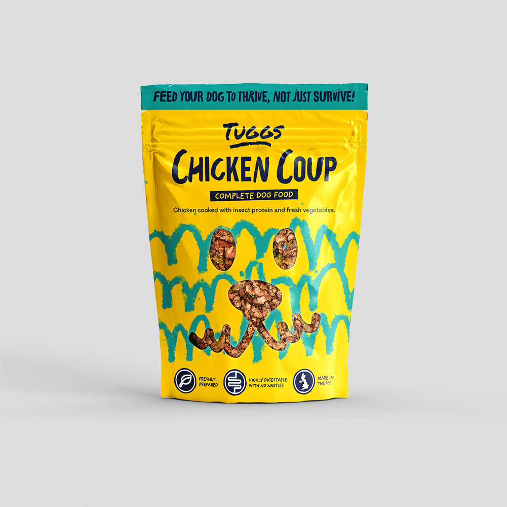 Pouch of Chicken Coup against a grey background