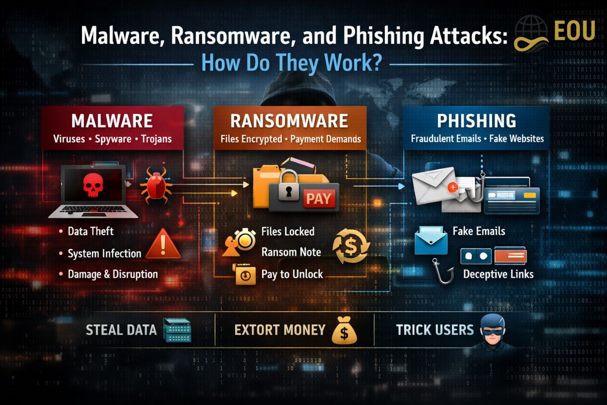 What Are Malware, Ransomware, and Phishing Attacks and How Do They Work?