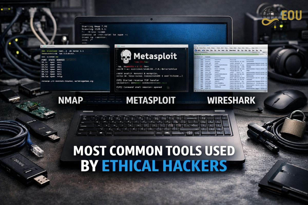 Most Common Tools Used by Ethical Hackers (Nmap, Metasploit, Wireshark)