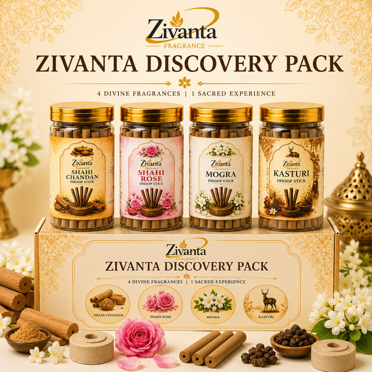 Zivanta Discovery Pack – 4 Divine Fragrances
