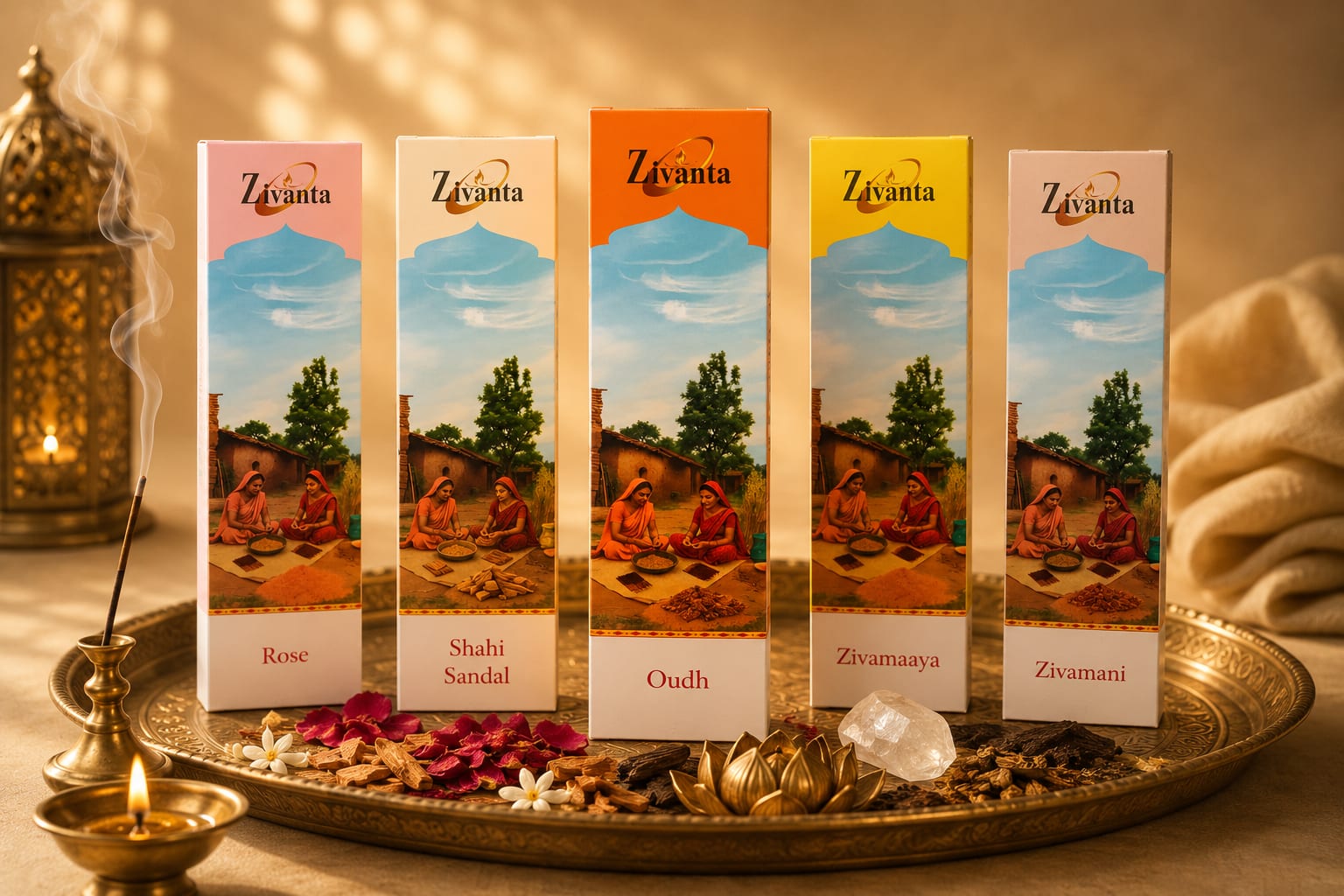 Zivanta Premium Incense Sticks Pack of 5 – Signature Fragrance Combo India
