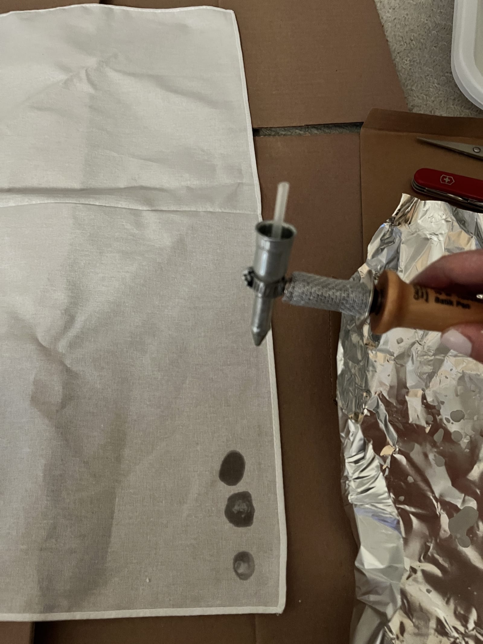 Applying soy wax resist