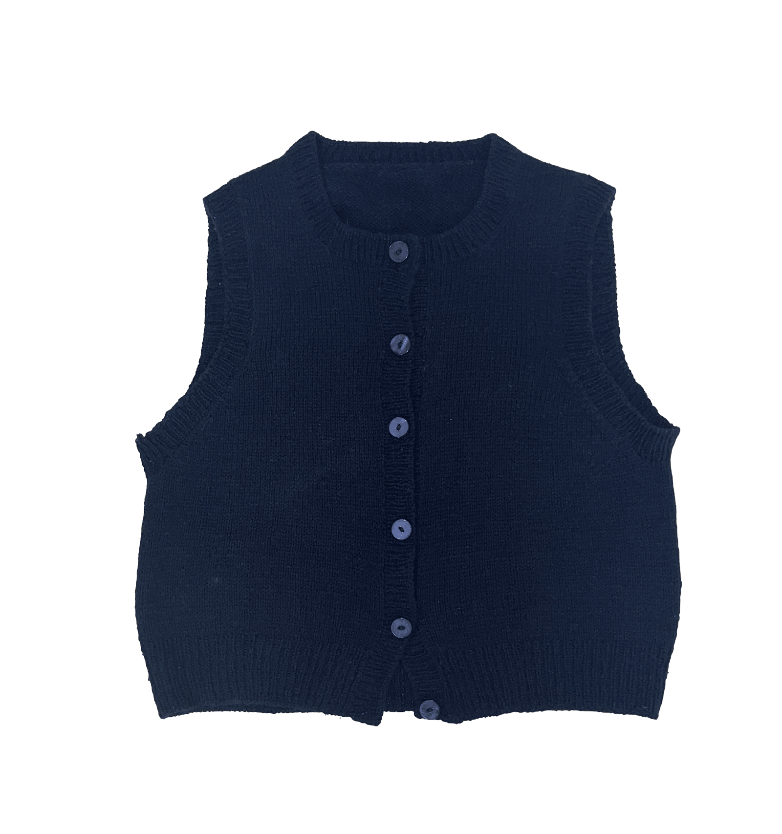 Hand-knitted cropped cashmere vest