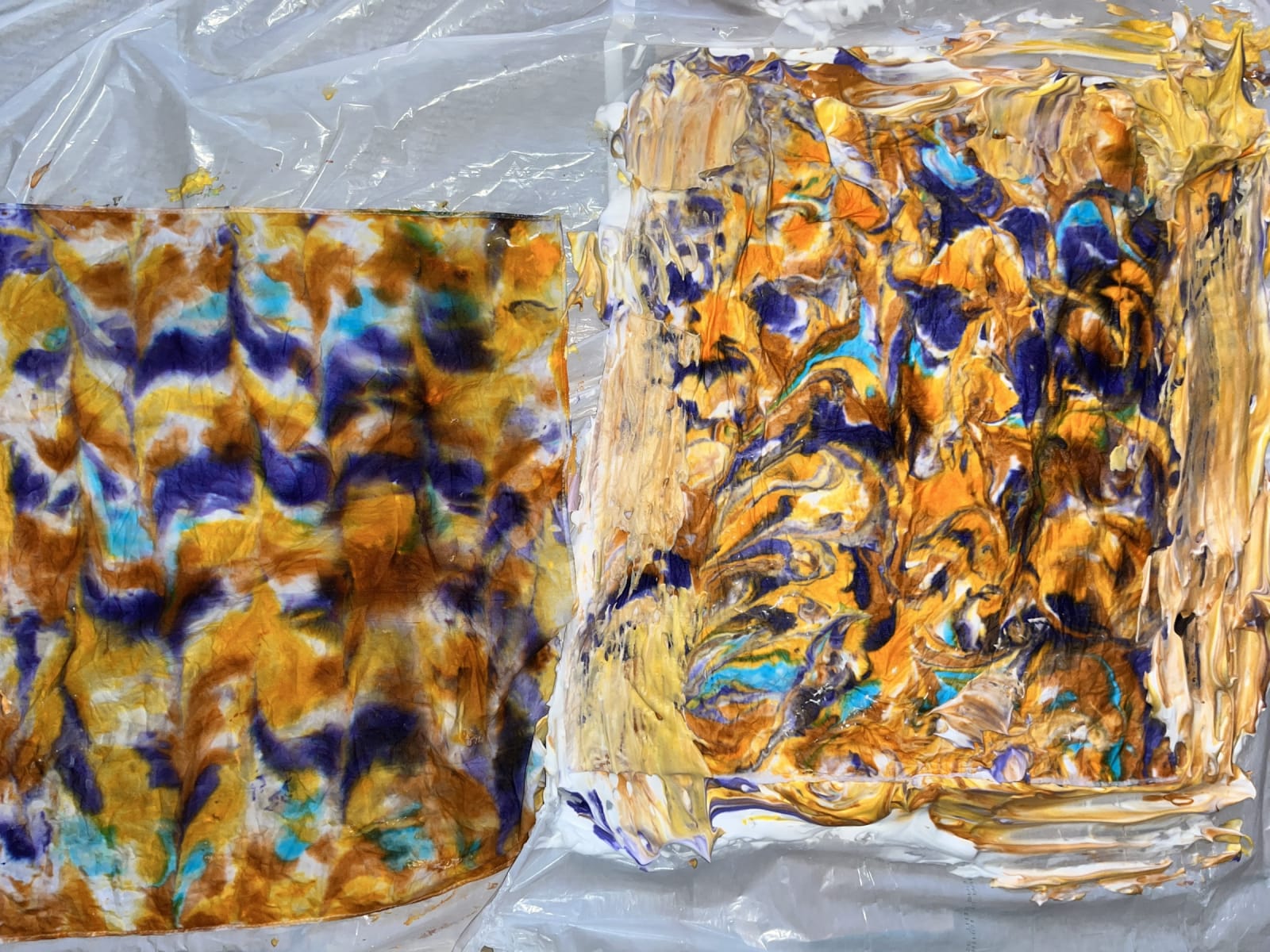 Laying dye on shaving cream