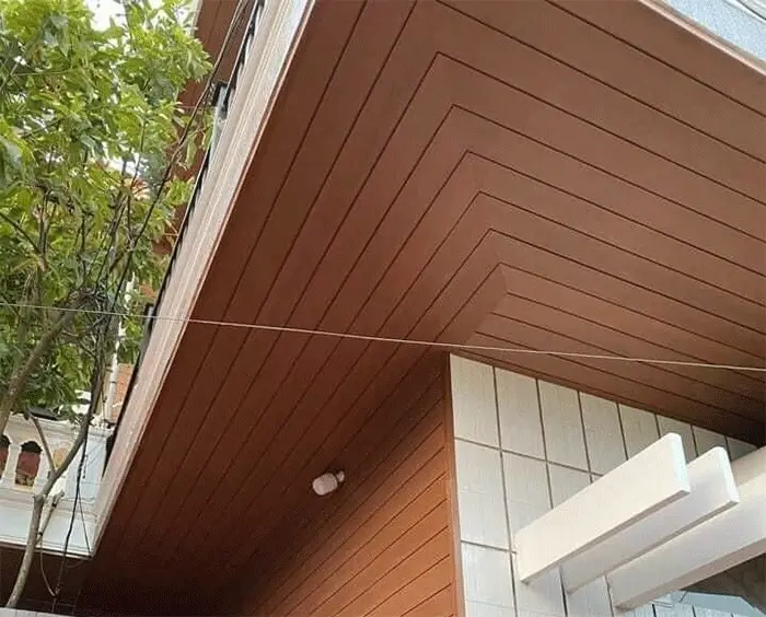 Tấm gỗ nhựa ốp trần ngoài trời mẫu 5