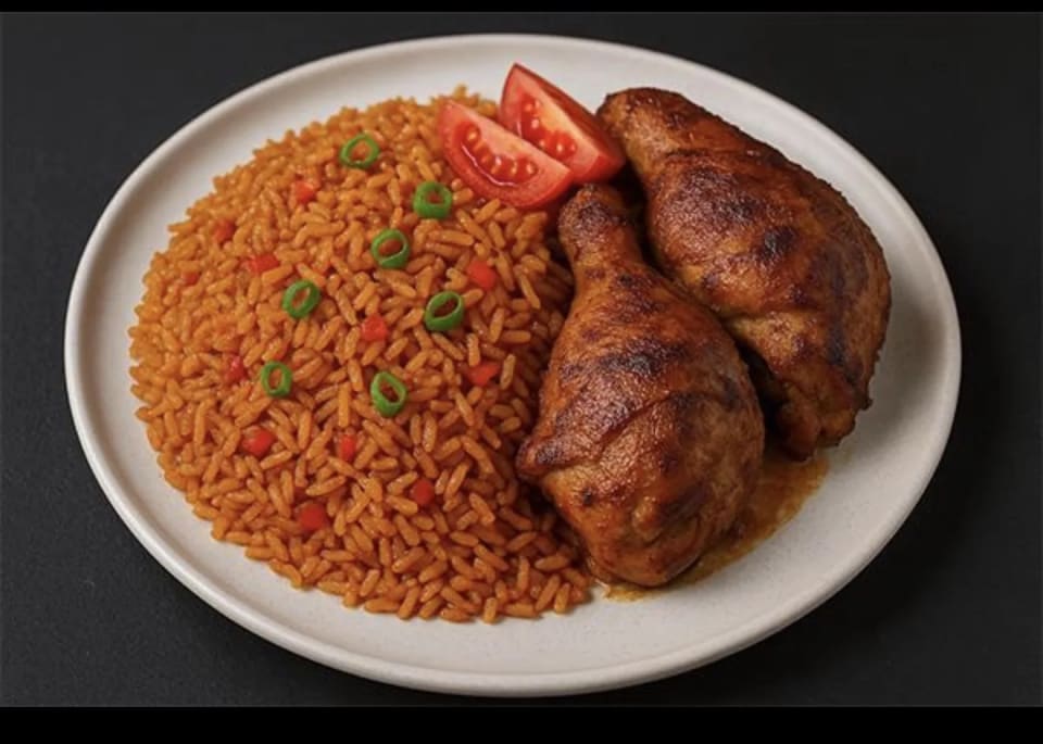 Jollof rice with grilled chicken 