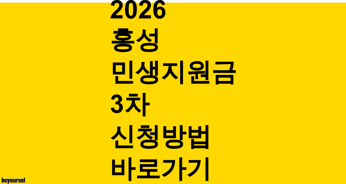 2026 홍성 민생지원금 3차 신청방법