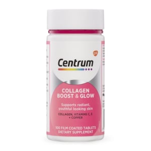 Viên Uống Centrum Collagen Boost & Glow | Hỗ Trợ Bổ Sung Collagen | Lọ 100 Viên