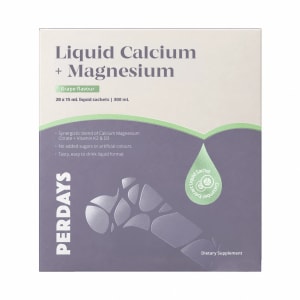 Perdays Liquid Calcium + Magnesium D3 K2 600mg - Canxi Magie dạng nước vị nho - 20 gói