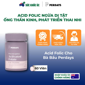 Acid Folic Cho Bà Bầu Perdays Preconception Activated Folate & B-Vitamins – Lọ 60 Viên
