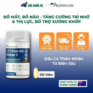 Dầu Cá Thiên Nhiên Từ Biển Sâu AusNatures Wild Fish Oil Omega 3 – Lọ 110 Viên
