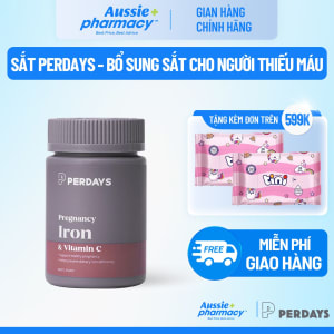 Perdays Pregnancy Iron & Vitamin C – Sắt Hữu Cơ Cho Mẹ Bầu, Hỗ Trợ Giảm Nguy Cơ Thiếu Máu Do Thiếu Sắt (30 Viên)