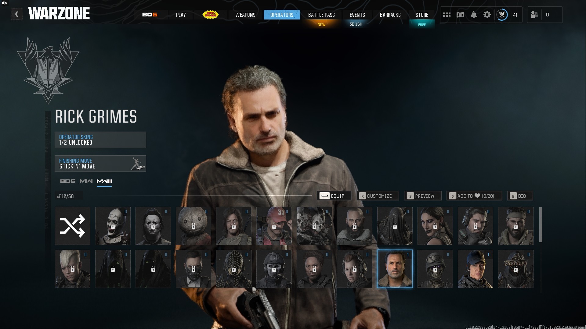 ⭐【WZ4/BO6】🔥 x5 Battlepass Mix Skins | Rick Grimes-Valeria Skins  | x35 Mix Guns Leveled | XP Tokens
