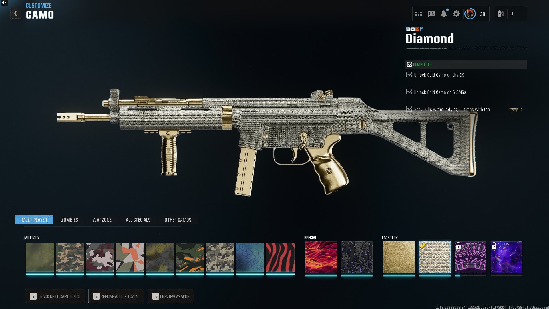 ⭐【Prestige 3】🔥 Diamond SMGs | x2 Skins | Ranked Ready Multiplayer | Some Old Guns