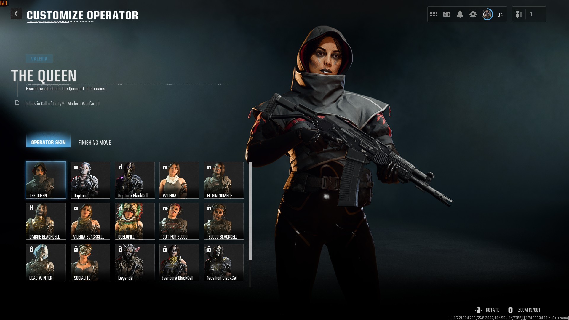 ⭐【WZ4/BO6】🔥【Prestige 1】Battlepass S5 Mw2 | Valeria The Queen Skin | x20 Mix Guns Leveled | x2 Bundle | Kar98/Superi Leveled