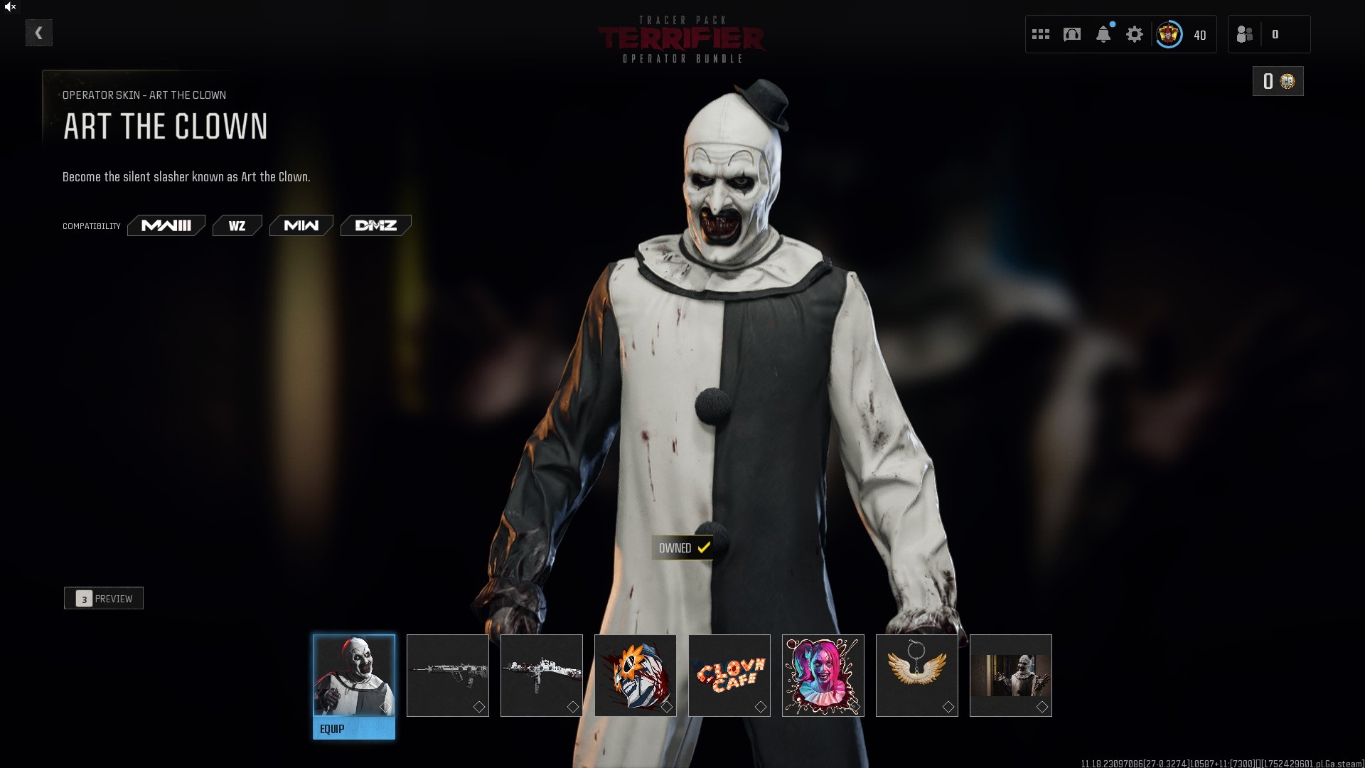 ⭐【Prestige 2】🔥 Rare Bundles | Art The Clown Terrifier Skin | Black Noir-Messi Bundles | Front Man – Replacer Skins | Blackcell S1 Max