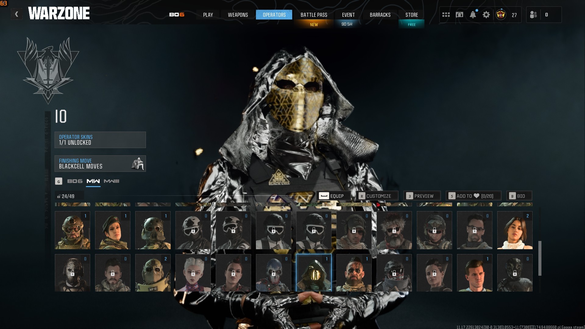 ⭐【Prestige 2】🔥 IO Blackcell Mw2 | Best Blackcell | Michael Myers-Rhea Ripley Battlepasses | x2 Blackcell | x1 Bundle | XP Tokens