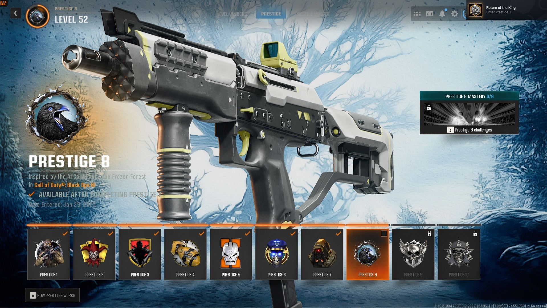 ⭐【WZ4/BO6】🔥【Prestige 8】x4 Skins | x20 Gun Leveled | Ranked Ready