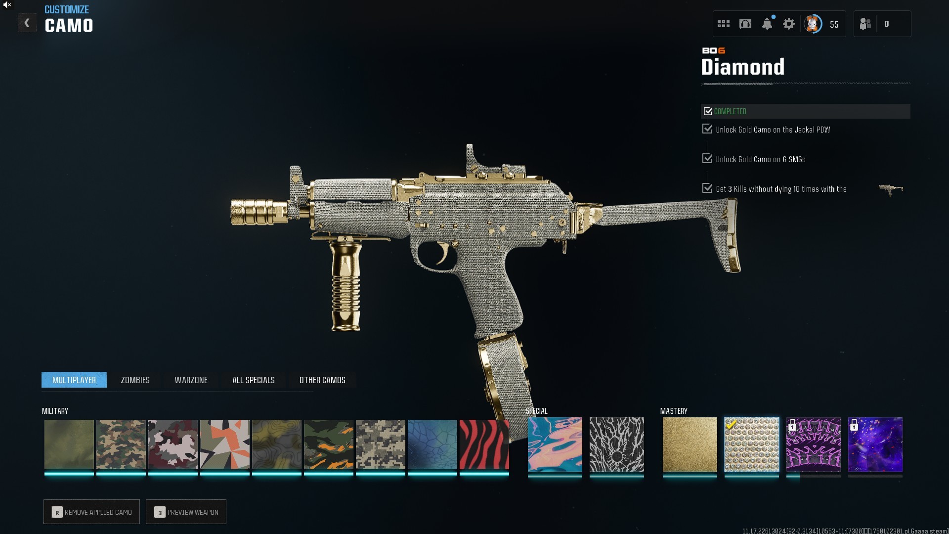 ⭐【Prestige 5】 Battlepass S1,S2 Skins | x14 Gold | x8 Diamond Camo | Ranked Ready Multiplayer