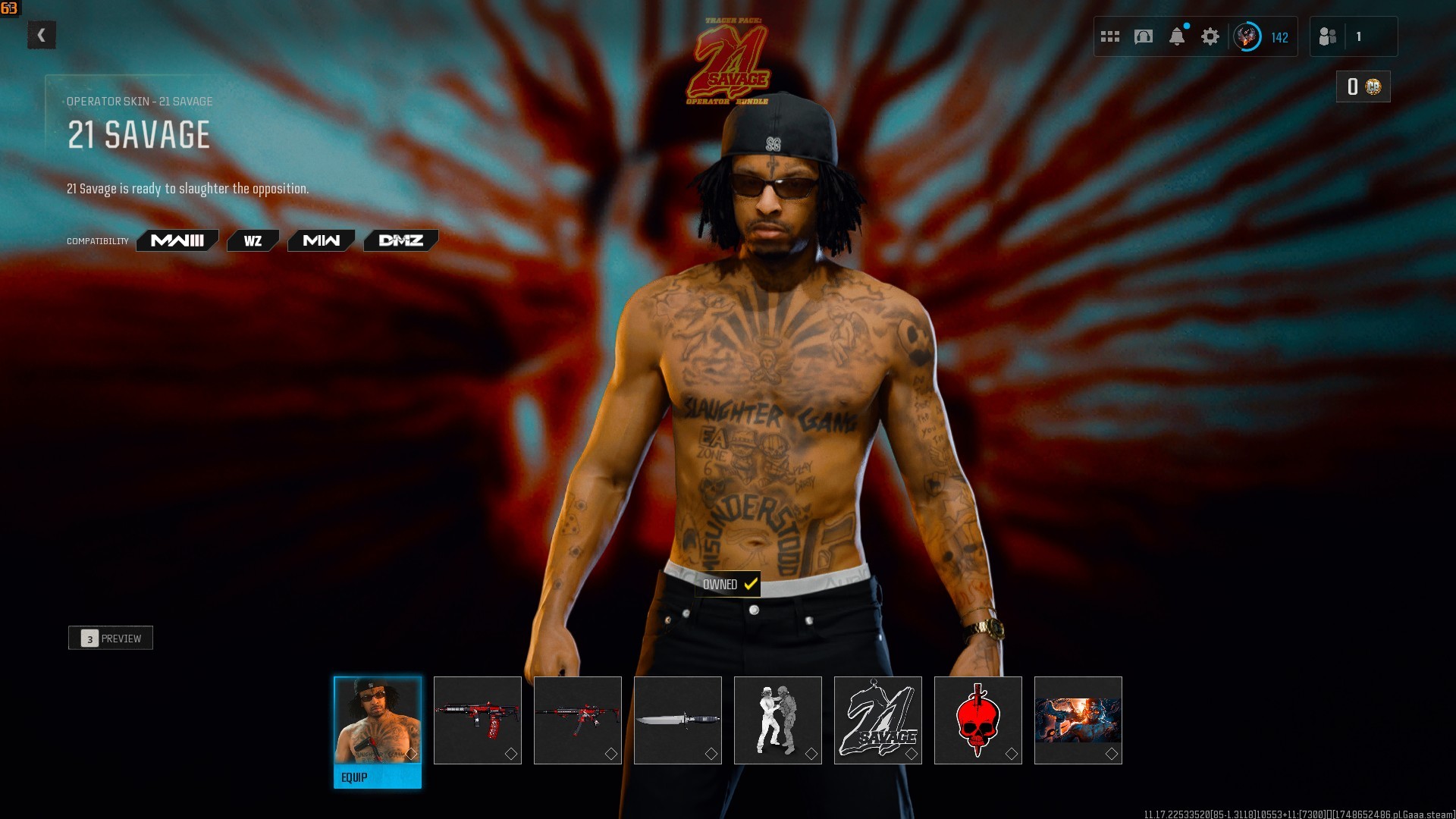 【Prestige Master】Level 142 | Dark Matter-Interstellar-Orion-Events | Old Nukes | x13 Bundle | 21 Savage-Soulless Bundles..| x6 Blackcells | IO-ATOM-V4L3RIA…..