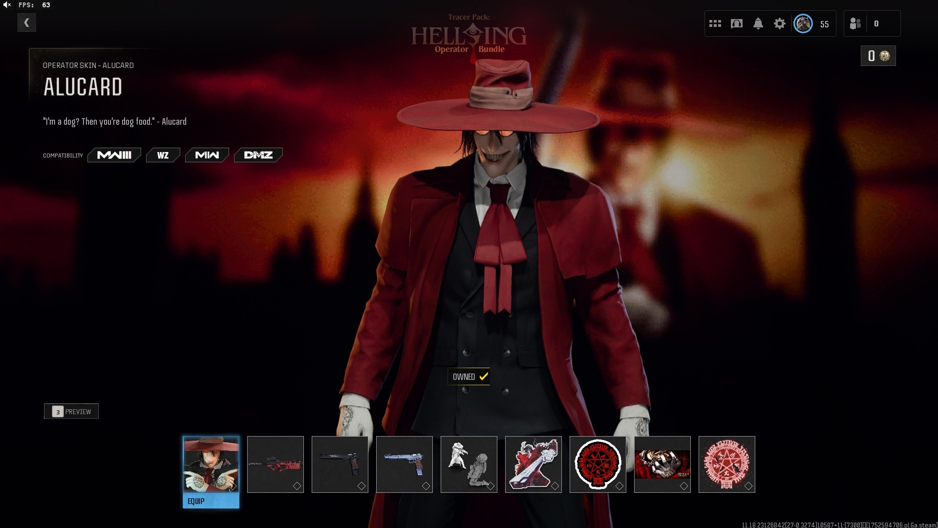 ⭐【Prestige 1】 Rare Alucard Bundle | Hellsing Skin | Ghoulie Camo | Battlepass S2 Mw2 Max | x55 Gun Leveled