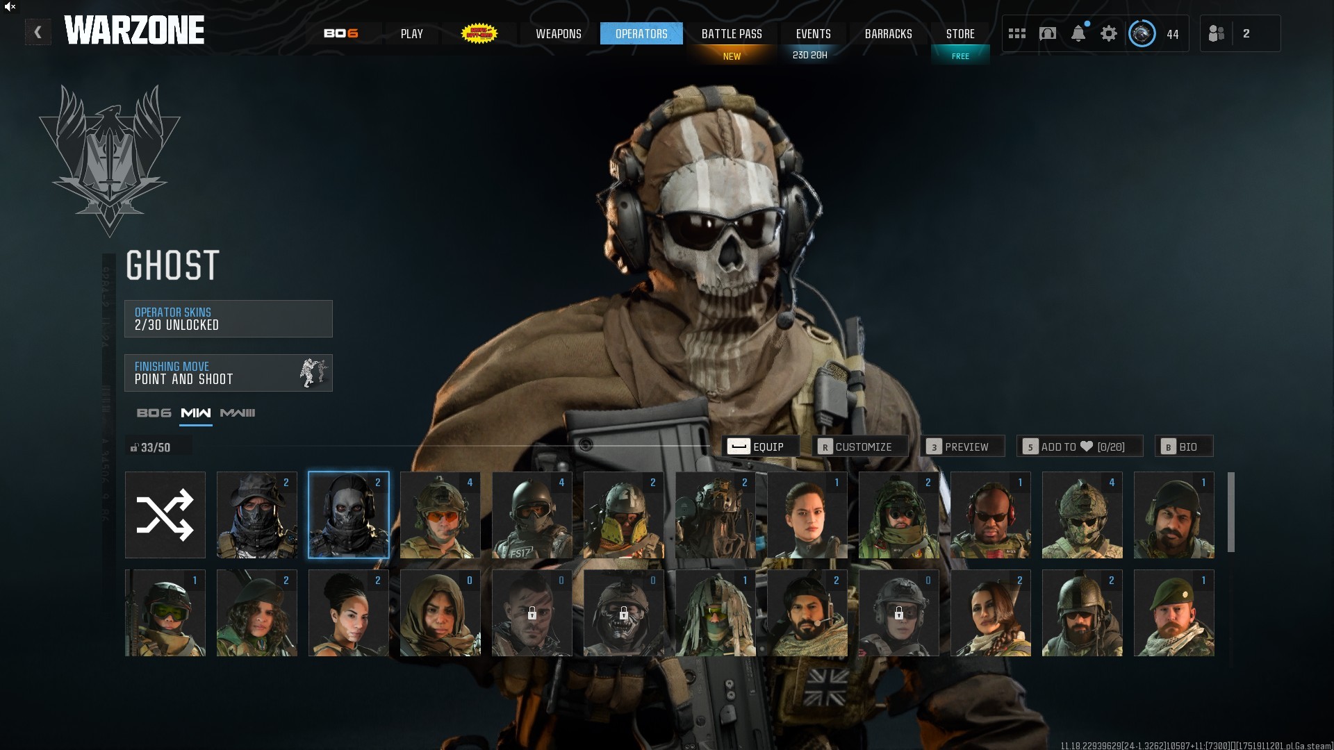 ⭐【Prestige 8】🔥 x4 Battlepass Max | Mace-Ghost The Rook-Groot-Spawn-Valeria… | Best Skins | King Ransom | Old Event Camos The Boys…