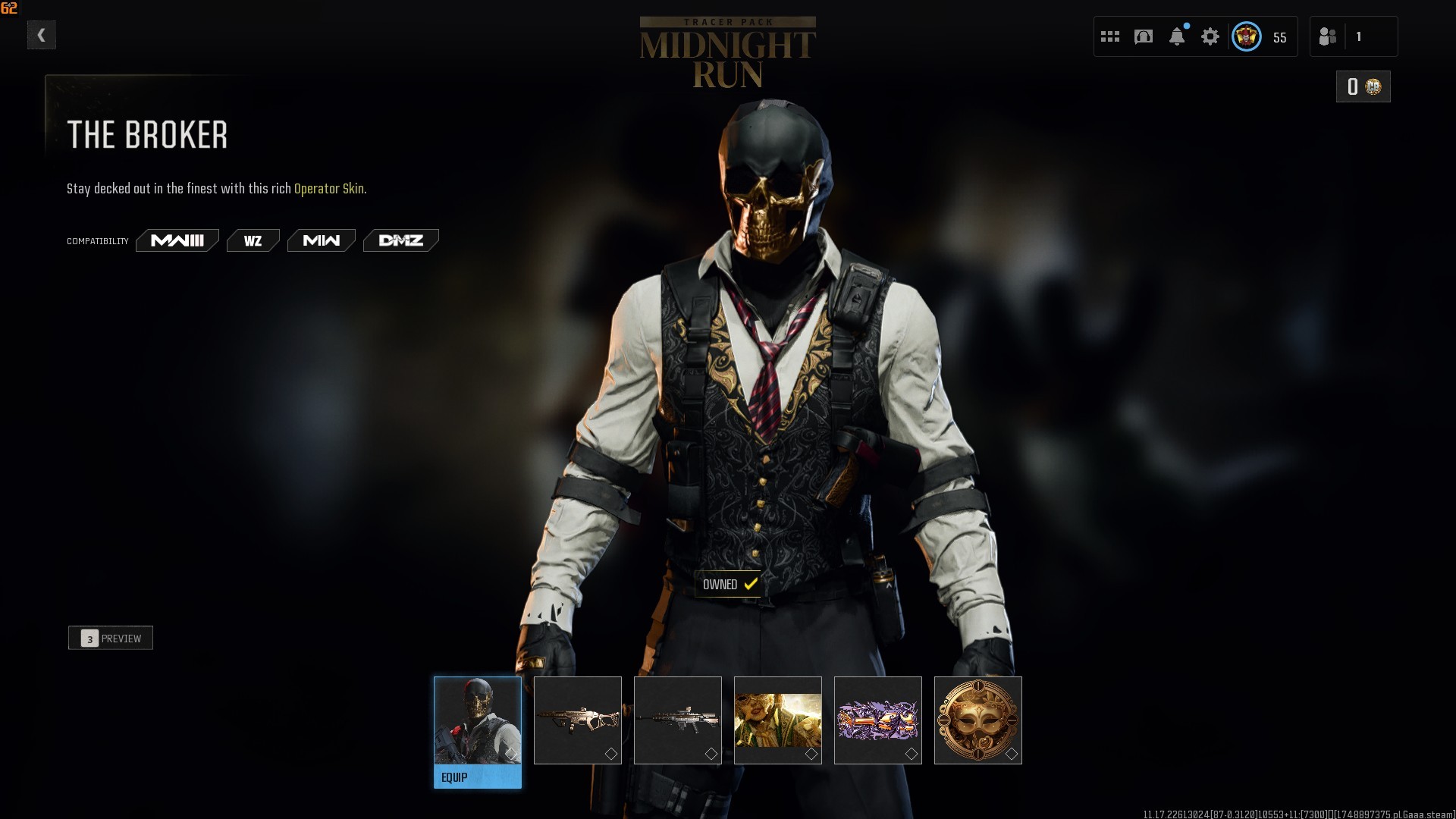⭐【WZ4/BO6】🔥【Prestige 2】Broker Bundle | x35 Mix Guns Leveled | Old and New Guns | Battlepass S1 Skins | x2 Squid Game Skins | Ranked Ready 50 Wins