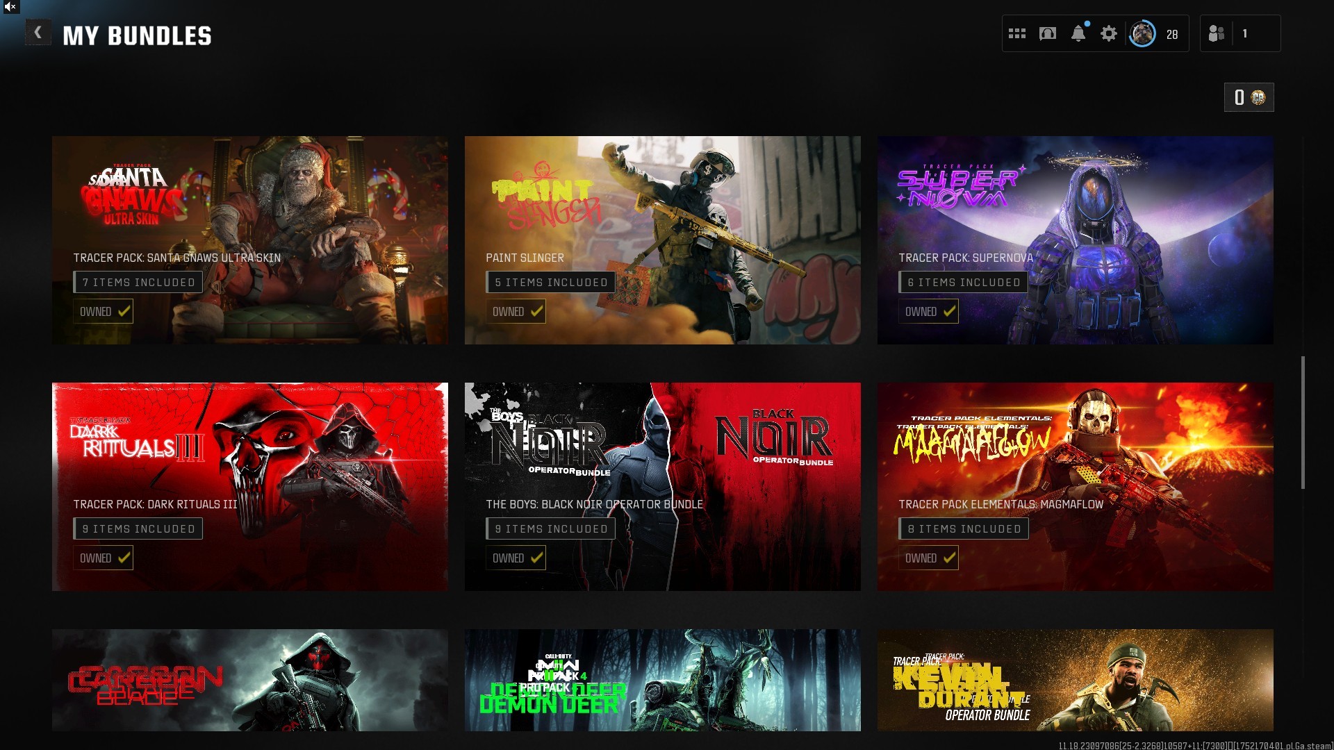 ⭐【Prestige 1】🔥 x28 Bundle | Black Noir Bundle | x8 Blackcell | IO-ATOM-Arthur-John Doe-Snoop Dogg Blackcells | Stacked Account