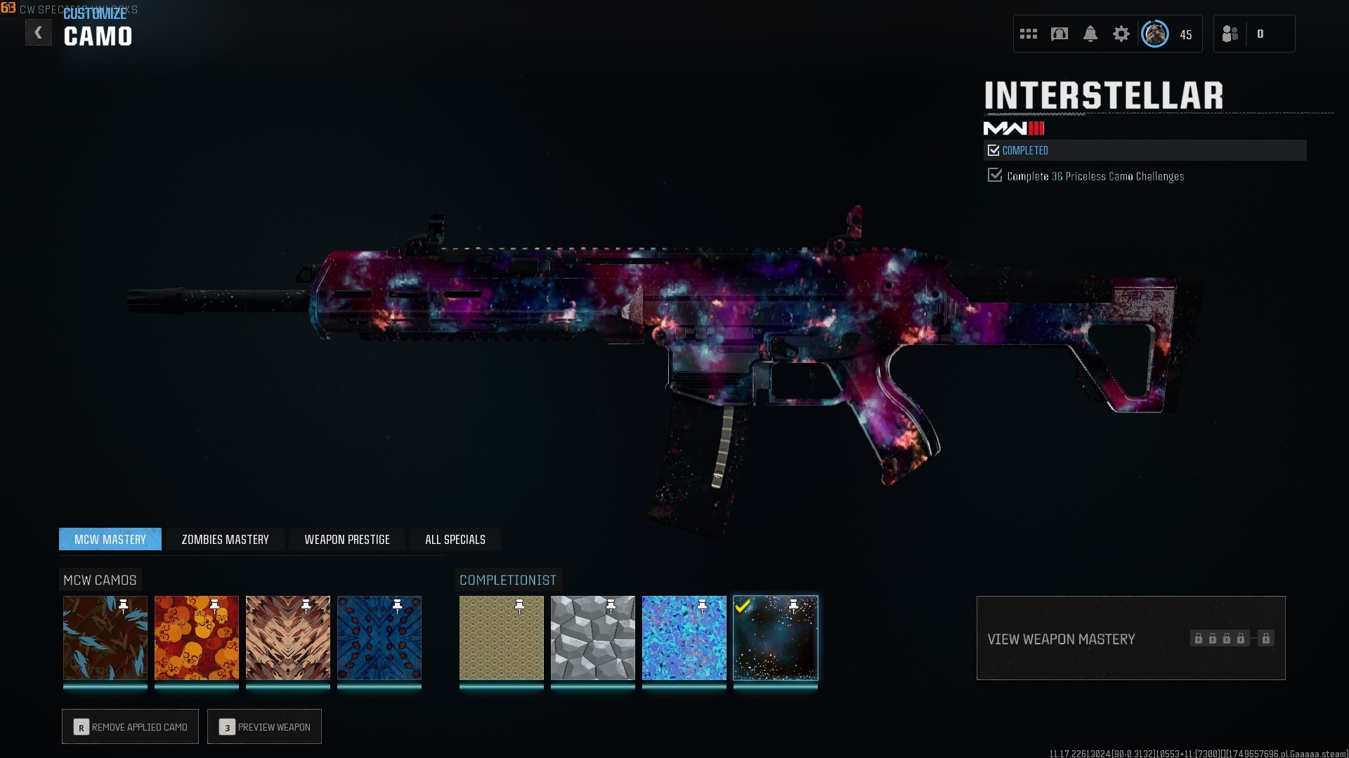 ⭐【Prestige 1】🔥 Interstellar Camo | Ghost Shade-Rick Grimes Battlepass | x70 Gun Leveled | Old and New Guns