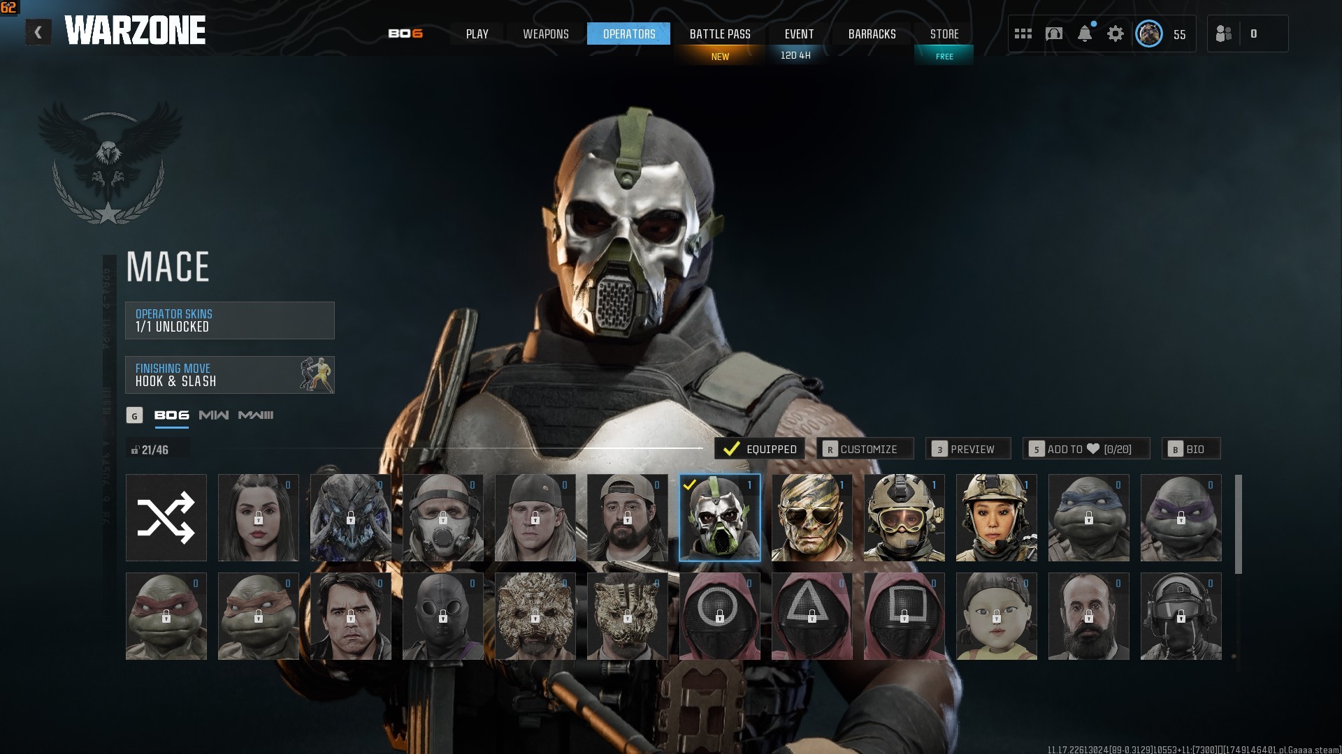 ⭐【Prestige 1】🔥 x14 Gun Leveled | Some Battlepass Skins | Squid Game – Freak Show Skins| Ranked Ready WZ