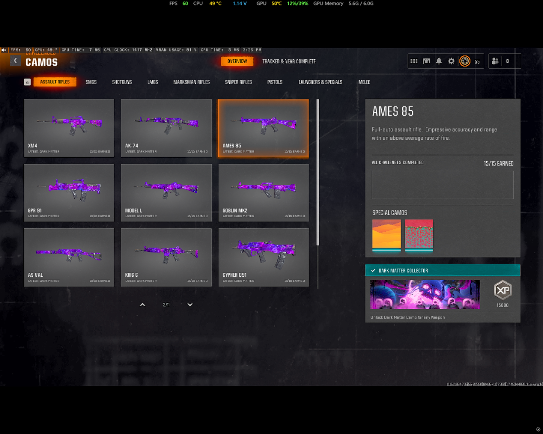 【💯 BO6 💯】【 33 Dark Matter Legit Unlocked + Level 55 】 ⚔ All Multiplayer Camos Unlocked ✨ Prestige 1 Ready ⚡ Camos Legit Unlocked on Guns
