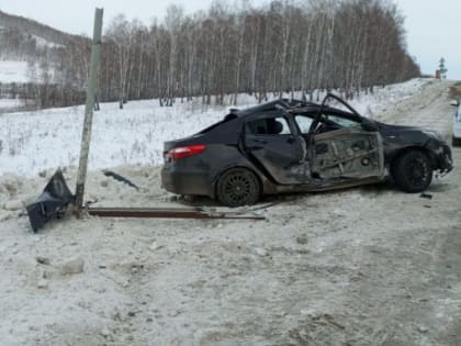 Жительница Башкирии за рулем иномарки врезалась в дорожный знак, пострадали два человека