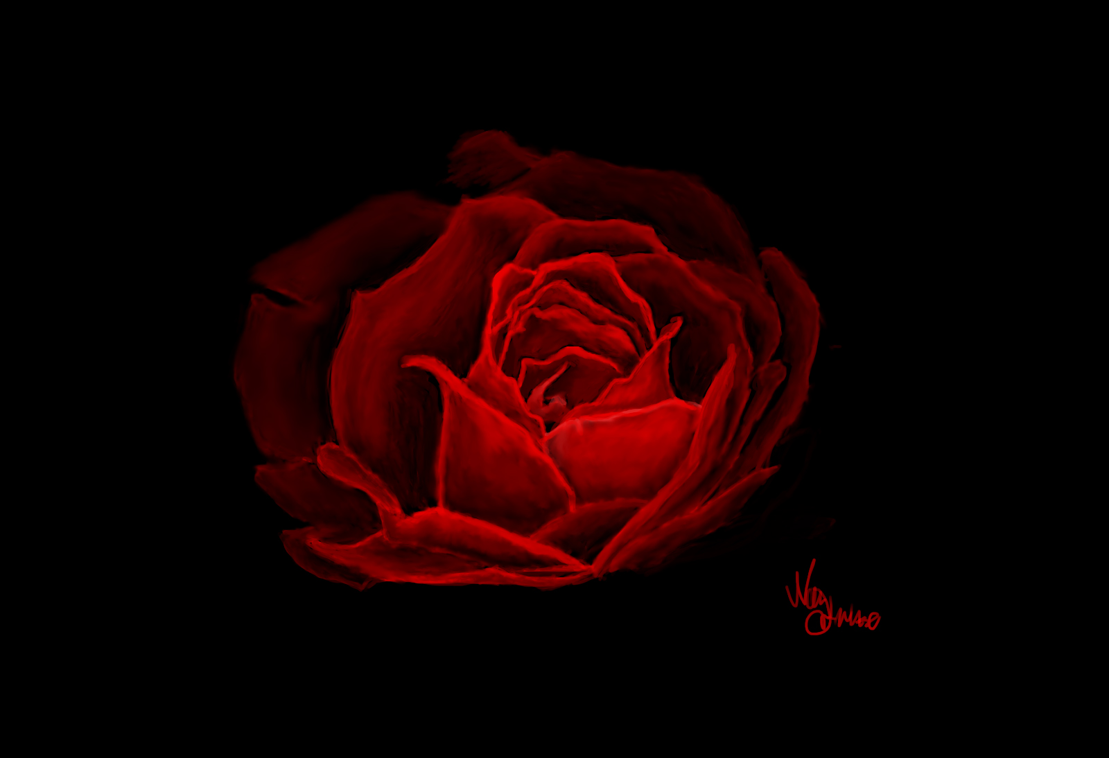 Rose Digital Drawing with Krita