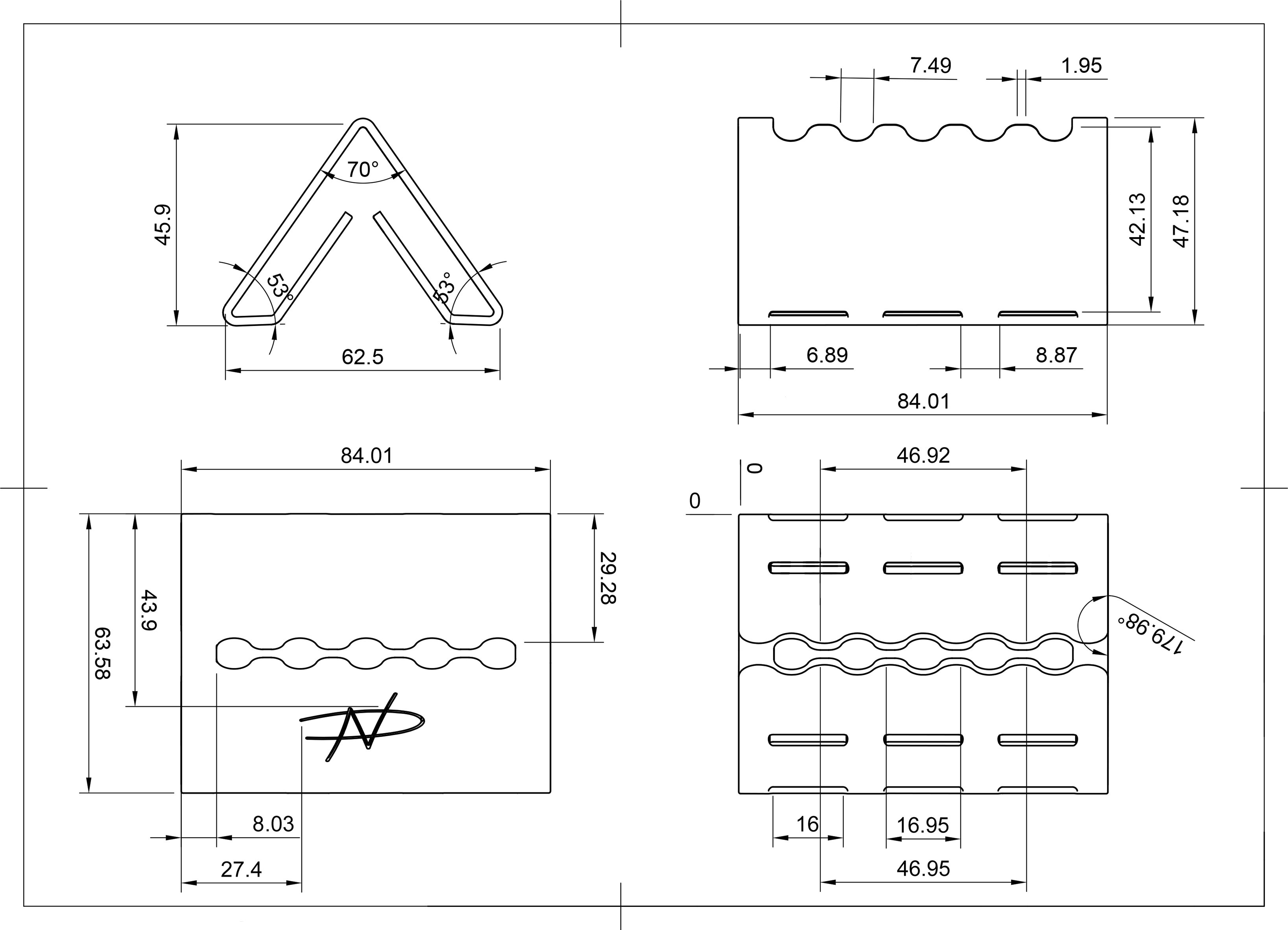 Trekanter technical drawing