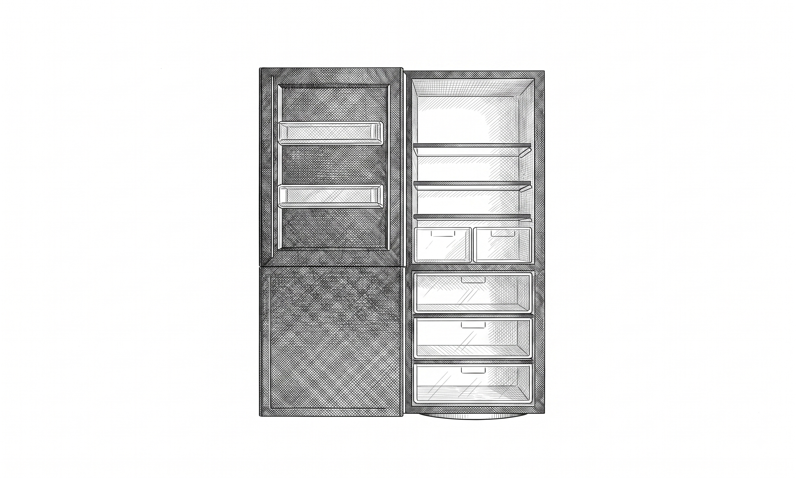 Sketch Double Door Fridge