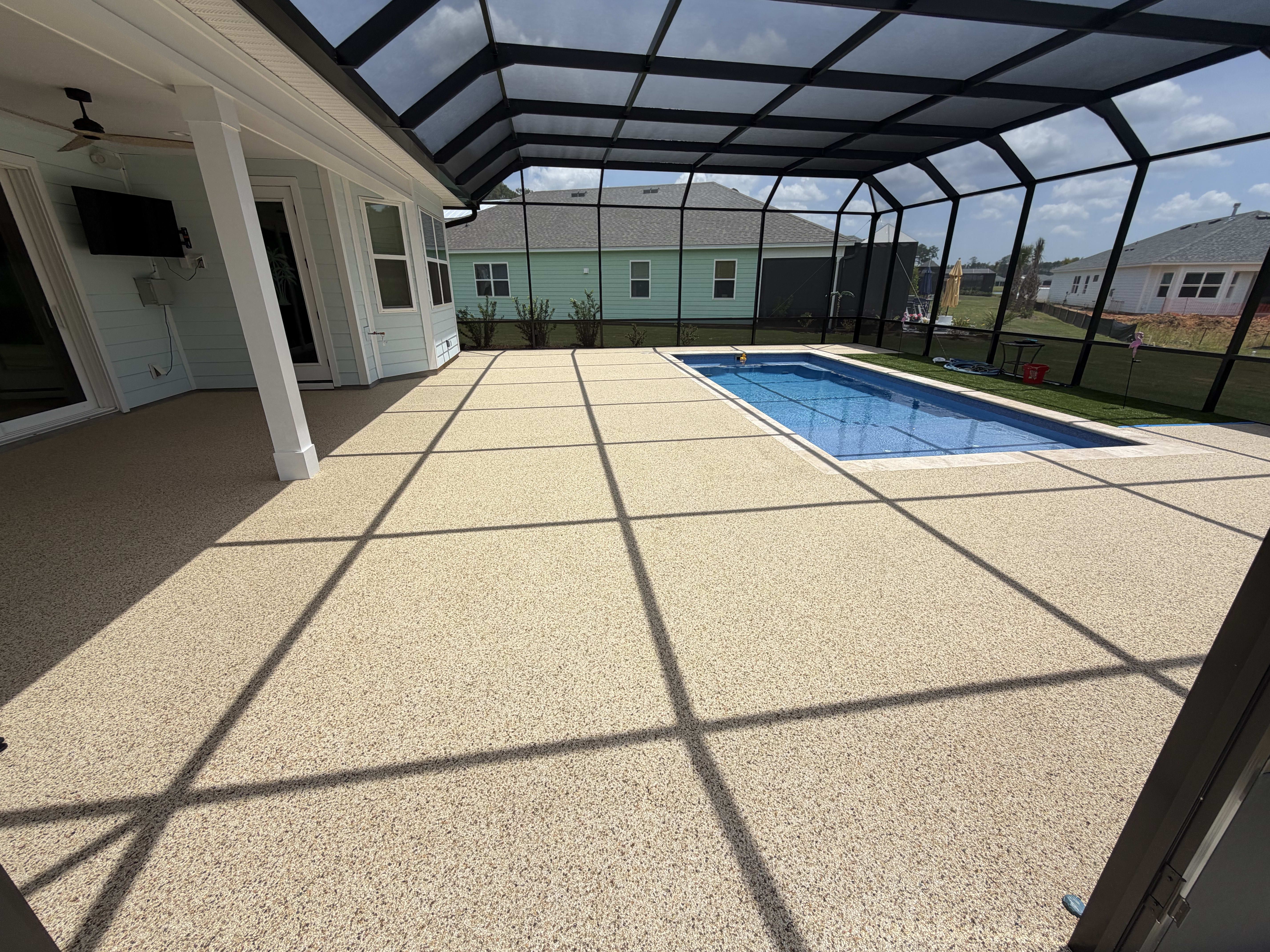 After Vuba Stone Pool Deck Installation