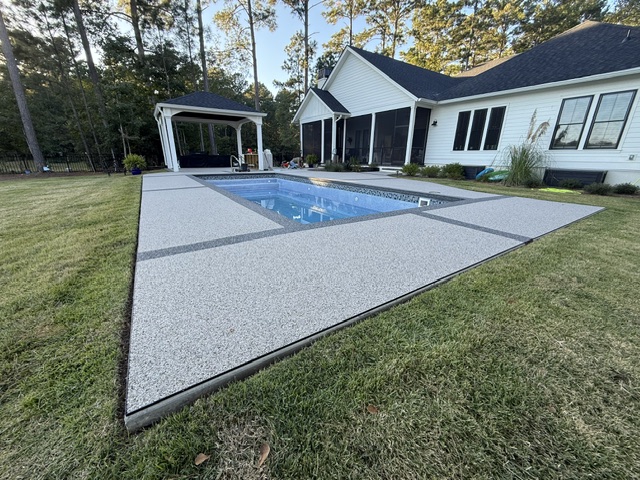 pool deck resurfacing after photo by May River Concrete in SC