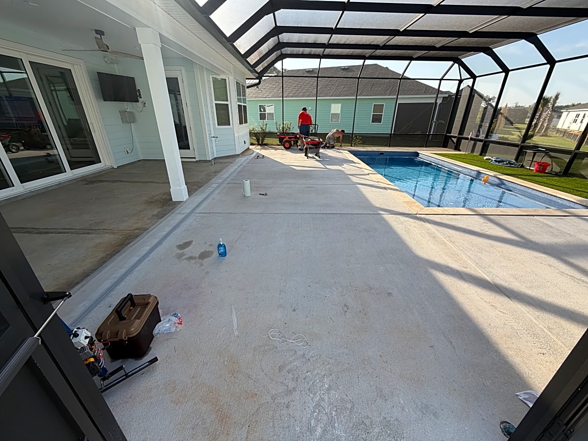 Before Vuba Stone Pool Deck Installation