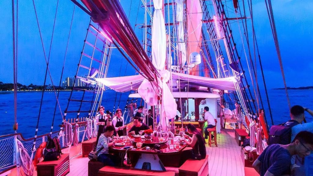 Royal Albatross City Lights Dinner Cruise dinner on upper deck