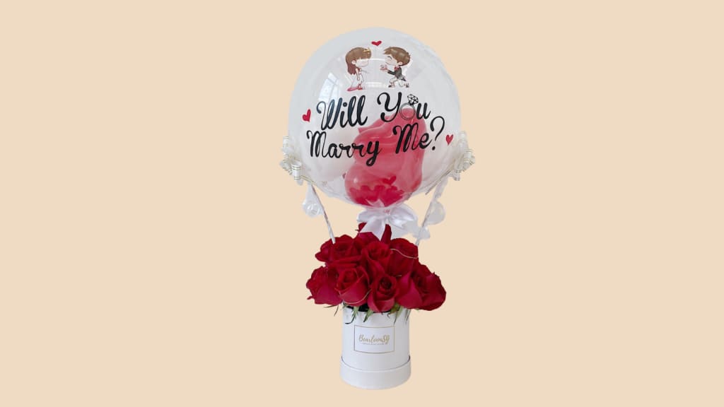 BearloonSG Full Bloom Roses Hot Air Balloon Flower Gift for Her