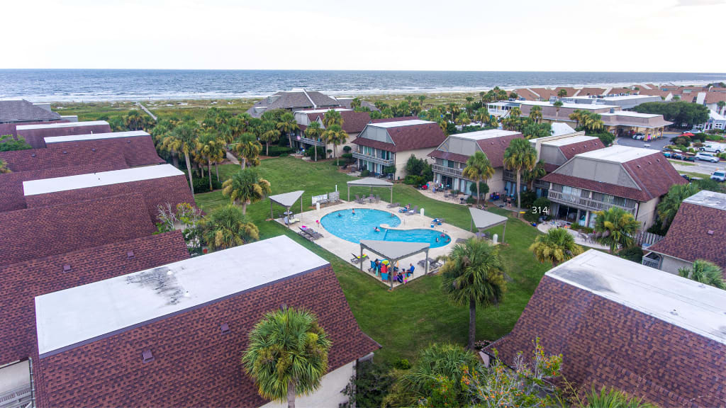 Aerial view of Captain John Fripp Villas