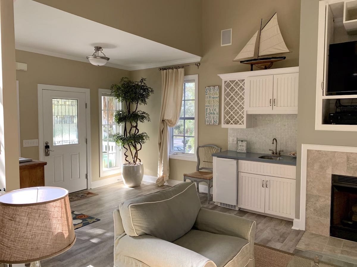 Living Room with Wet Bar
