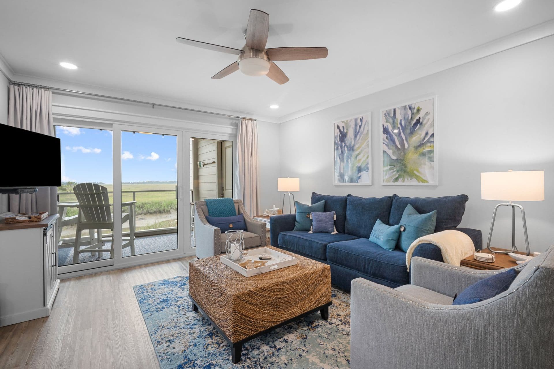A FANTASTIC view of the marsh right from the living room couch!