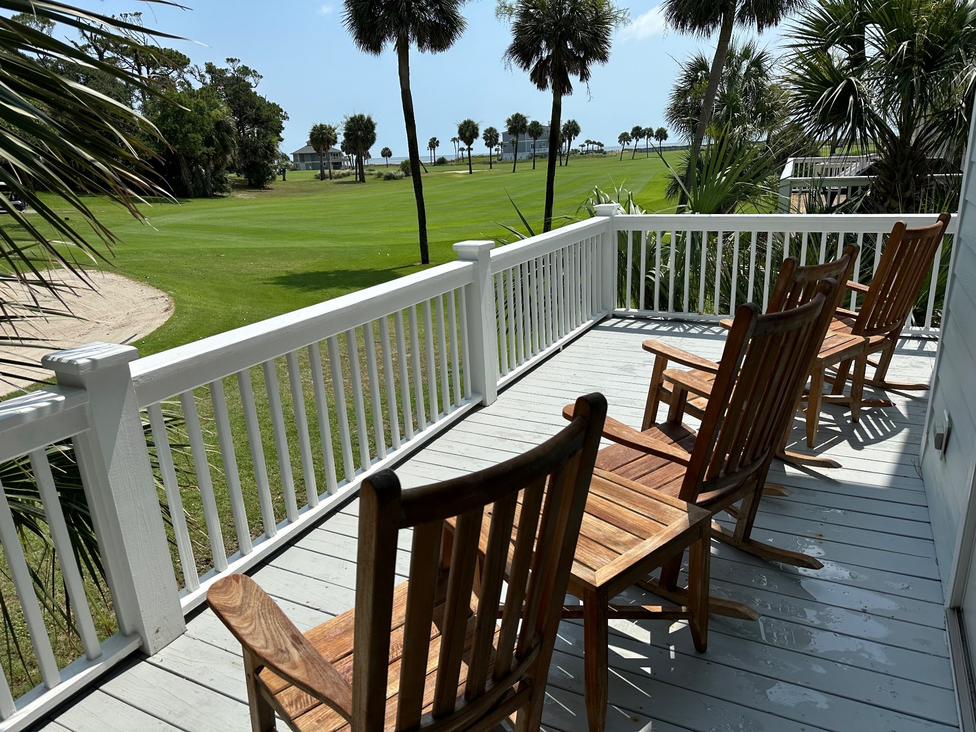 Ocean and golf course view from wraparound porch